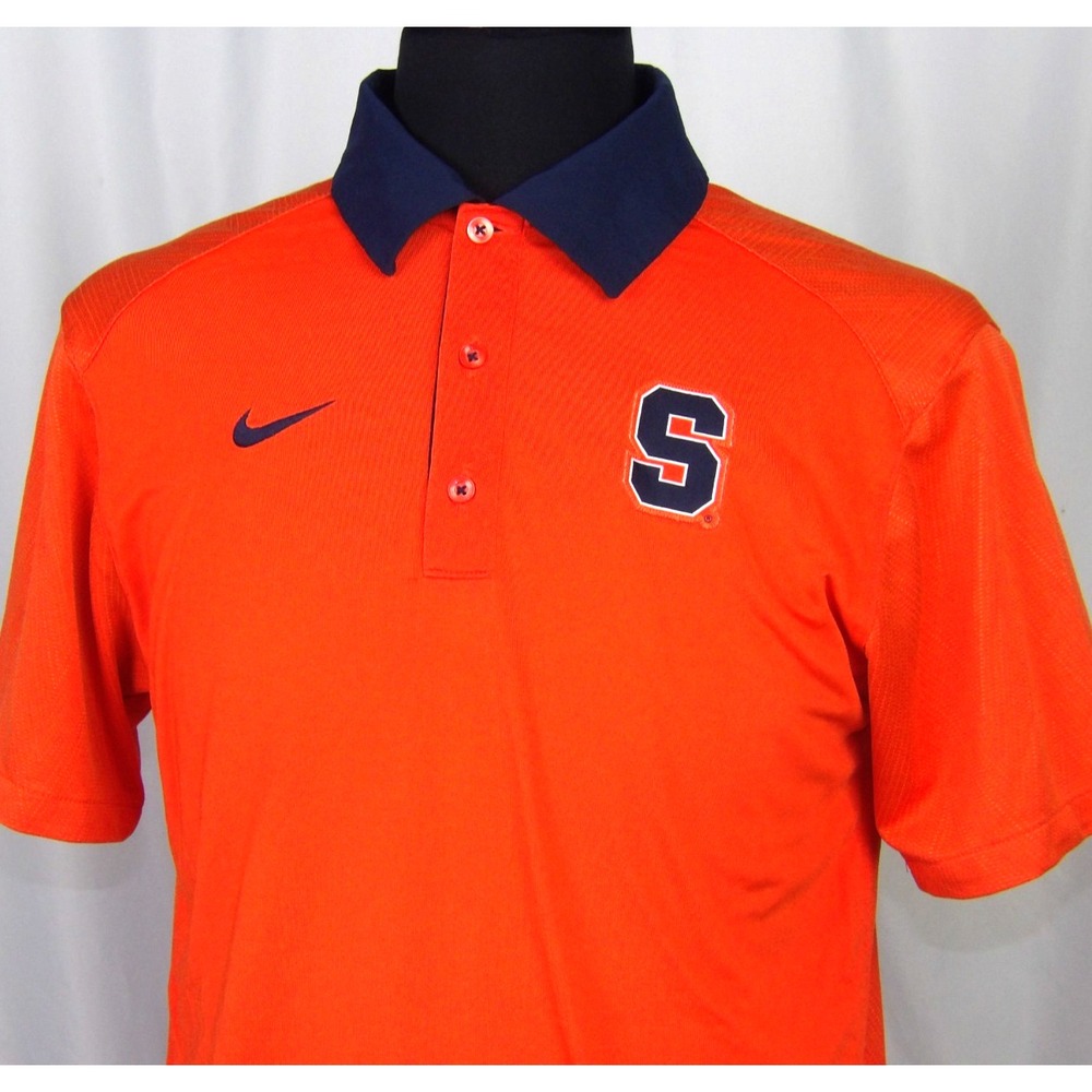 Nike Dri-Fit SYRACUSE ORANGE Performance Polo Golf Shirt Men's Medium - Picture 2 of 6